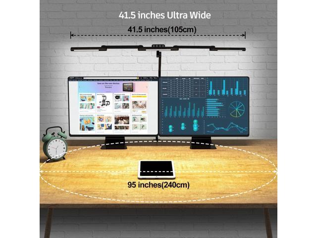 LED Desk Lamp with Clamp, 41.5' Clamp on Architect Desk Lamp for Home Office, 24W Bright Tall Computer LED Table Light Adjustable Overhead Clip on...