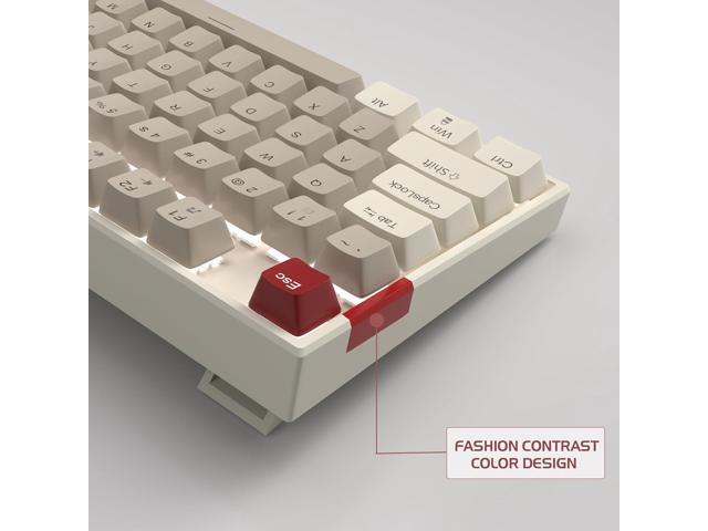 MageGee 75% Mechanical Gaming Keyboard, Brown Switch, LED White Backlit, 87 Keys Compact TKL Wired Computer Keyboards for Windows Laptop PC Gamer -...
