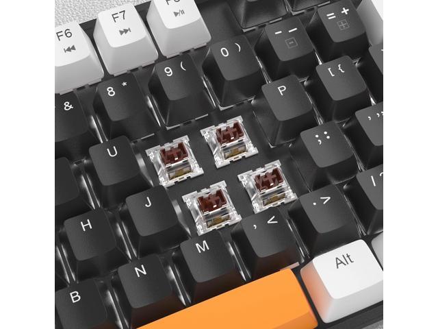 MageGee 75% Mechanical Gaming Keyboard, Brown Switch, LED White Backlit, 87 Keys Compact TKL Wired Computer Keyboards for Windows Laptop PC Gamer -...