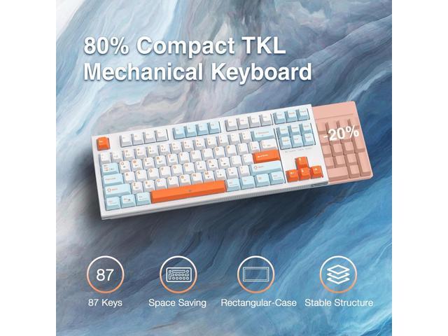 KEMOVE K87SE Mechanical Gaming Keyboard, TKL 87 Keys Compact Wired Gaming Keyboard, LED Backlit, Programmable Keys, Full Anti-ghosting, Double-Shot...