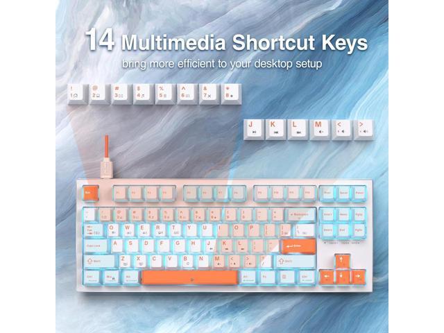 KEMOVE K87SE Mechanical Gaming Keyboard, TKL 87 Keys Compact Wired Gaming Keyboard, LED Backlit, Programmable Keys, Full Anti-ghosting, Double-Shot...