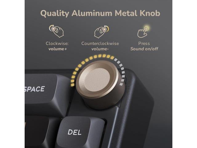 R65 Wired Gaming Keyboard with Volume Knob, 60% Percent RGB Backlit Mechanical Keyboard Gasket Mount with PBT Keycaps, MDA Profile, QMK/VIA, 66...