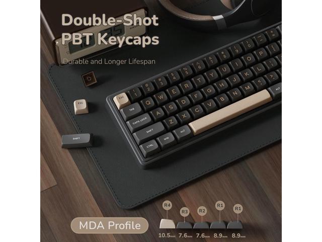 R65 Wired Gaming Keyboard with Volume Knob, 60% Percent RGB Backlit Mechanical Keyboard Gasket Mount with PBT Keycaps, MDA Profile, QMK/VIA, 66...