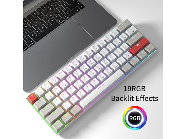 Newmen GM610 60% Wireless Mechanical Keyboard,Wired/Bluetooth/2.4G RGB Backlit,61 Anti-Ghosting Keys,Programmable,Hot-Swappable Gaming Keyboard,for...