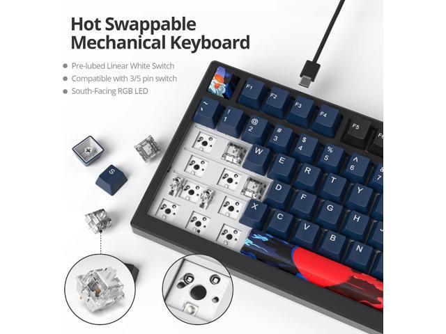 Owpkeenthy 96 Gaming Keyboard Gasket Mounted,100% Full Size Mechanical Keyboard Hot Swappable with Sound Absorbing Foam Pre-lubed Linear Switch...