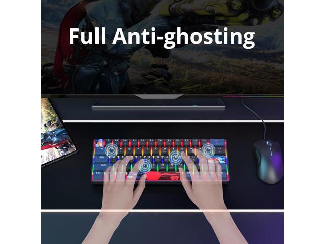 surmen 60% Gaming Keyboard 60 Percent, Wired Mini Mechanical Keyboard with Linear Red Switches PBT Keycaps for PC Gamer Typist (Blue Samurai...
