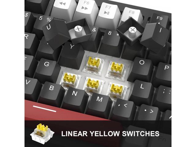 MageGee 75% Mechanical Gaming Keyboard, Compact Blue Backlit Wired Gaming Keyboards with Yellow Switches, EVA Foam, Knob Control, STAR75 Portable...