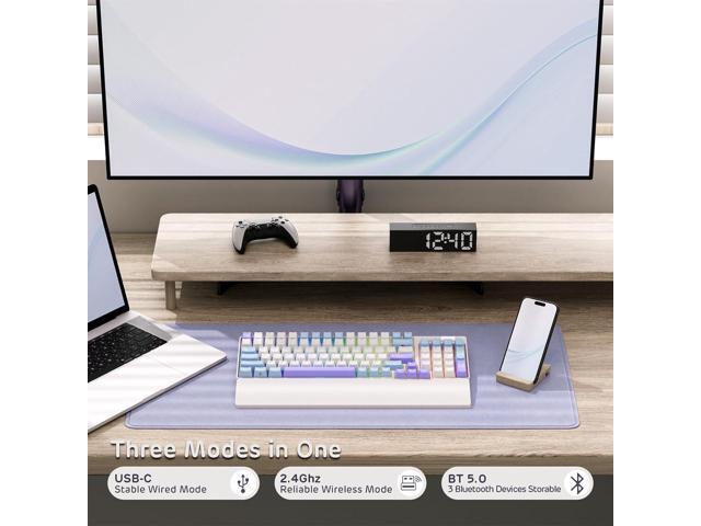 RK ROYAL KLUDGE RK96 RGB Limited Ed, 90% 96 Keys Wireless 3-Mode BT5.0/2.4G/USB-C Hot Swappable Mechanical Keyboard w/Wrist Rest, Volume Control,...