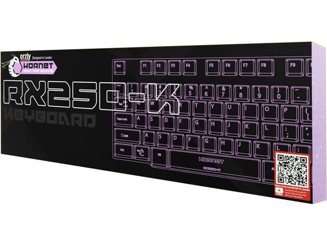Orzly Pink Gaming Keyboard RGB USB Wired Rainbow Keyboard Designed for PC Gamers, PS4, PS5, Laptop, Xbox, Nintendo Switch, RX-250 Hornet Edition