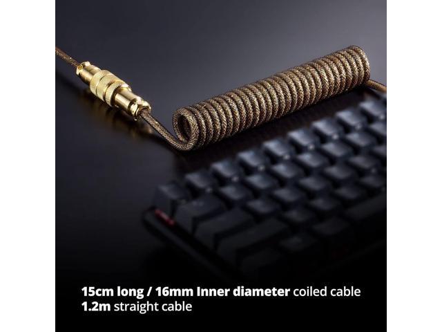 GUNMJO Starlight Coiled USB C Cable for Gaming Keyboard, Double-Sleeved Mechanical Keyboard Cable with Detachable Metal Aviator, 1.5M USB-C to...