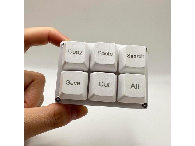 Copy Paste Search Save Cut All 6-Key Keyboard One Handed OSU Keypad Programmable Mechanical Shortcut Macro Keyboard for Working and Gaming (White)