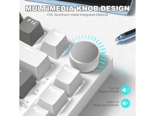 ATTACK SHARK X Ajazz AK820 Hot Swappable Mechanical Keyboard 75% Percent,TLK Custom Wired Keyboard Gaming with Rotary Knob,Poron Foam,Silicon...