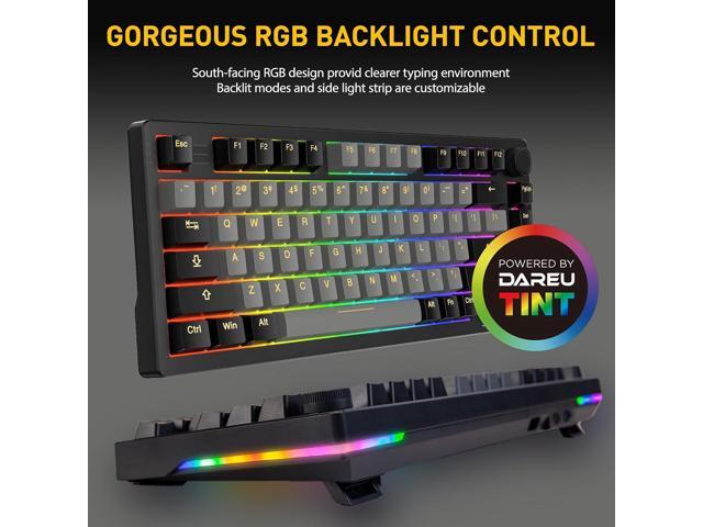 DAREU EK75PRO Wireless 75% RGB Hot-Swappable Mechanical Gaming Keyboard with Knob,2.4Ghz/BT5.1/USB-C Connectivity, 81 Keys Gasket Mount, PBT...
