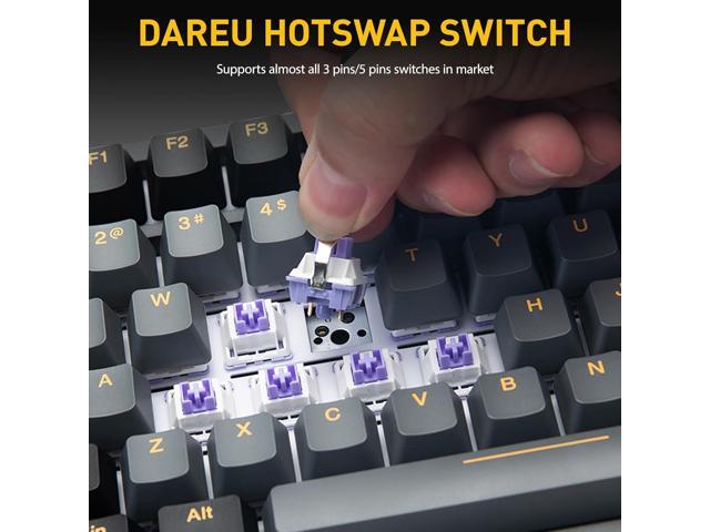 DAREU EK75PRO Wireless 75% RGB Hot-Swappable Mechanical Gaming Keyboard with Knob,2.4Ghz/BT5.1/USB-C Connectivity, 81 Keys Gasket Mount, PBT...