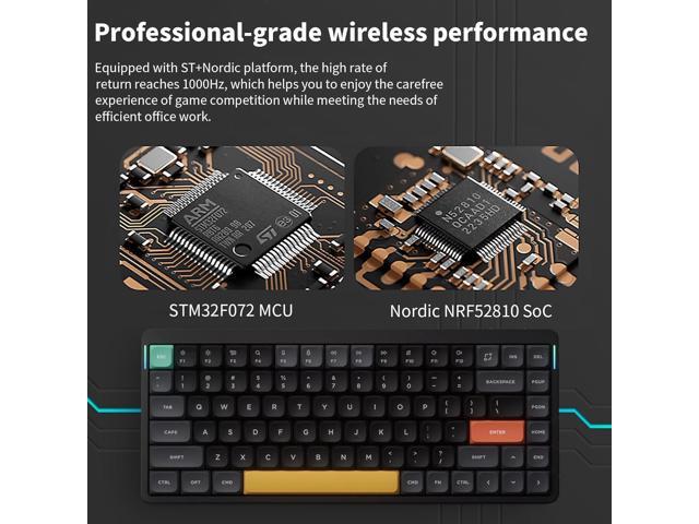nuphy Air75 V2 Portable 75% Low Profile Mechanical Keyboard,Wireless Keyboard,Supports Bluetooth/2.4G/USB-C RGB Bluetooth Keyboards,Compatible with...