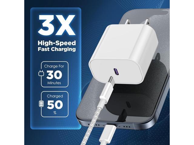 iPhone 15 Fast Charger,20W USB C Wall Charger Block & [3+6+10ft]USB-C to USBC Cable Cord Fast Charging for iPhone15/15 Plus/15 Pro/15 Pro Max/iPad...