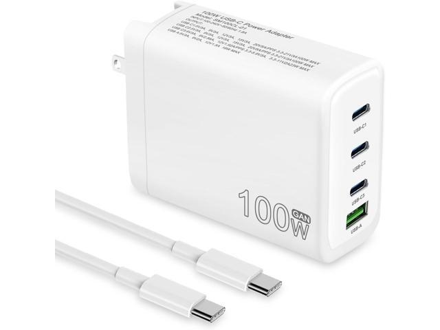 100W USB C Charger, 4-Port PD USB Power Adapter, GaN USB C Charger,Fast Charging Station,Compatible with Mac Book Pro/Air, iPad, iPhone 14 Pro,...