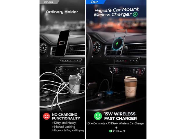 Magsafe Car Mount Charger, 15W Fast Charging LED Magnetic Wireless Car Charger, Air Vent Phone Holders for Your Car Magsafe Car Phone Holder for...