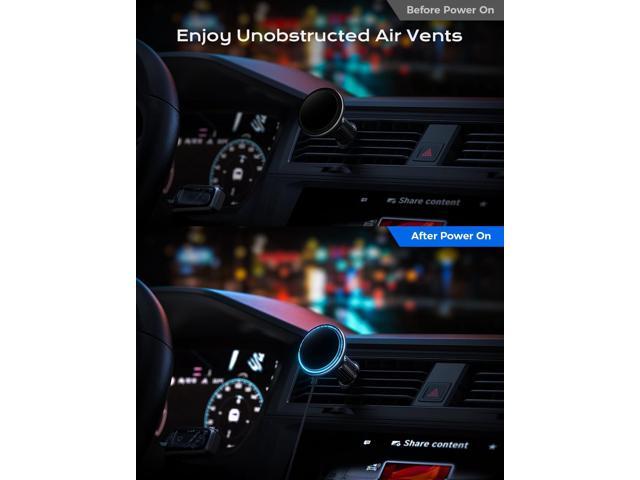 Magsafe Car Mount Charger, 15W Fast Charging LED Magnetic Wireless Car Charger, Air Vent Phone Holders for Your Car Magsafe Car Phone Holder for...
