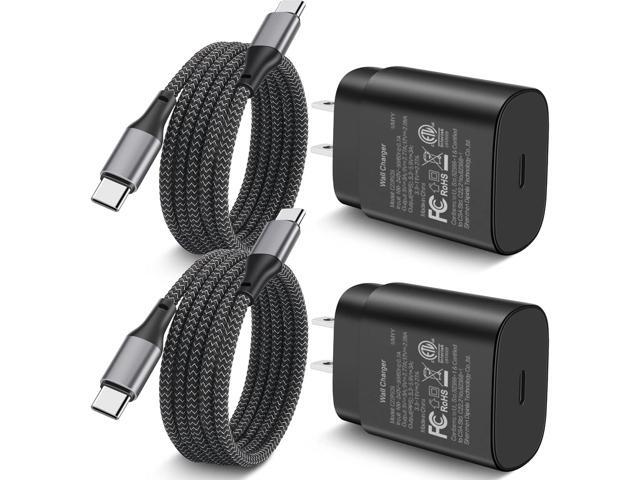 S24/S24 Ultra Samsung Charger Fast Charging, 2-Pack 25W USB C Super Fast Android Phone Wall Charger Block 6FT Type C Cable for Samsung Galaxy S24...