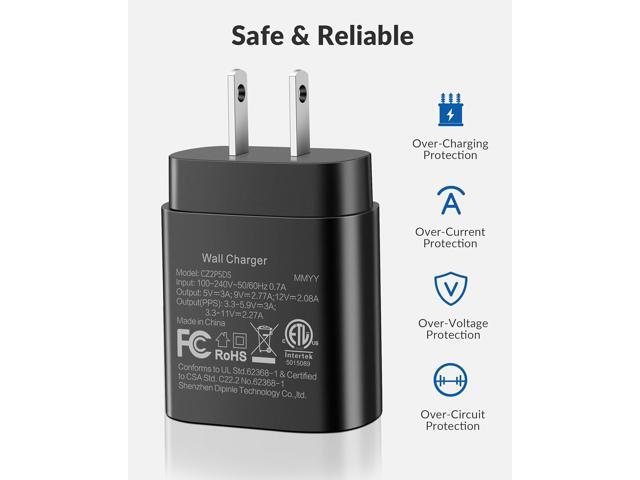 S24/S24 Ultra Samsung Charger Fast Charging, 2-Pack 25W USB C Super Fast Android Phone Wall Charger Block 6FT Type C Cable for Samsung Galaxy S24...