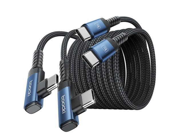 USB C to USB C Charger Cable(10ft, 2Pack), 60W Type C Charging Cord, Right Angle Fast Charging USBC to USBC Cable for iPhone 17 16 15 Pro Plus Pro...