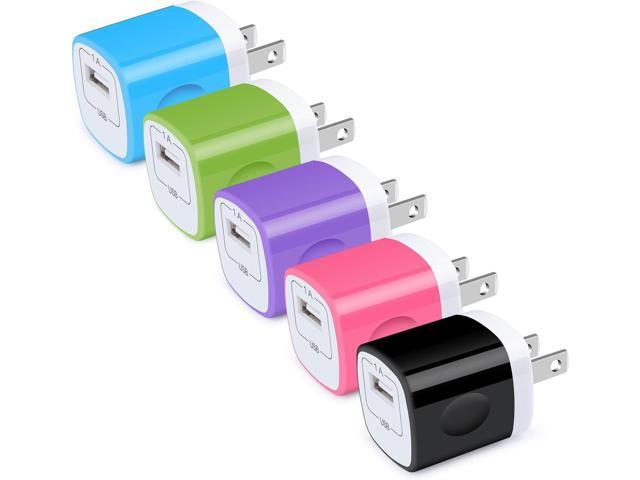 Wall Charger Block, USB Plug 5Pack 1A/5V Single Port Wall Charge Box Charging Cube Brick for iPhone 17 16e 16 15 Pro Max 14 13 12 XS X Samsung...