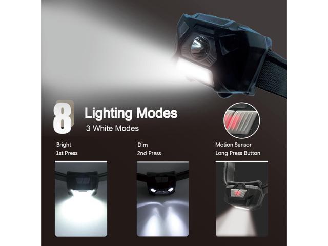 KunHe Pack 2 Red Light LED Headlamps Flashlights Headlight Bright Head Lamp for Adults Night Vision