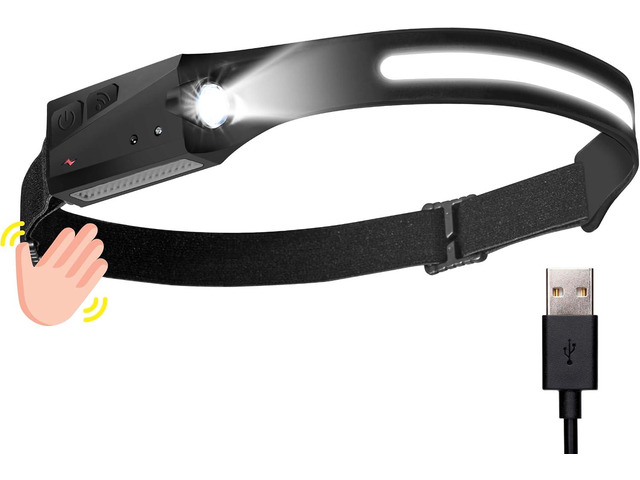 Ontel Handy Brite Rechargeable Headlamp - 260-Lumen Ultra-Bright Headlamp with 5 Light Modes, USB-Rechargeable Head Lamp for Outdoor Activities &...