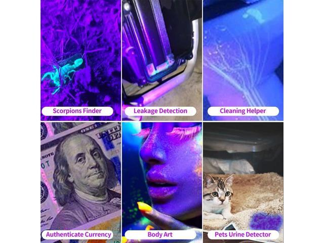 Rechargeable Multi Function Flashlights 4 Color Light, Black Light UV Flashlights, Blood Tracking Light for Observation. LED UV Black Light and Blue...