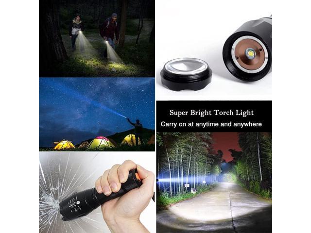 Military Grade Flashlight High Lumen 5 Modes Water Resistant LED Tactical Torch Flash Light, 2 Pack