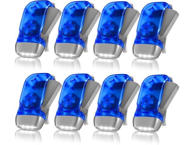 Mudder 8 Pack Hand Crank Flashlight 3 LED Hand Press Emergency Flashlight No Battery Portable Wind-up Powerful Safety Tool for Camping, Hiking,.