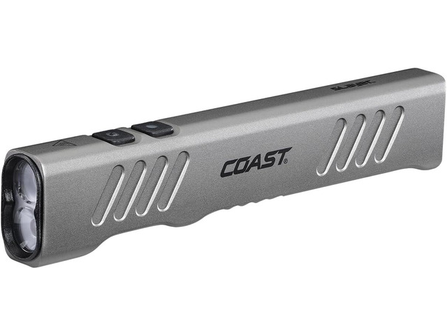 Coast Slayer 1150 Lumen USB-C Rechargeable LED Flashlight with Spot/Flood, Memory Mode and Pocket Clip, Silver