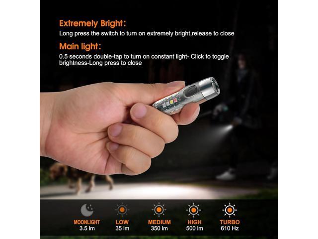 S12Plus Keychain Flashlight610 High Lumen EDC Pocket Flashlight,USB C Rechargeable Mini LED Flashlight,Small Flashlight,for Camping,...