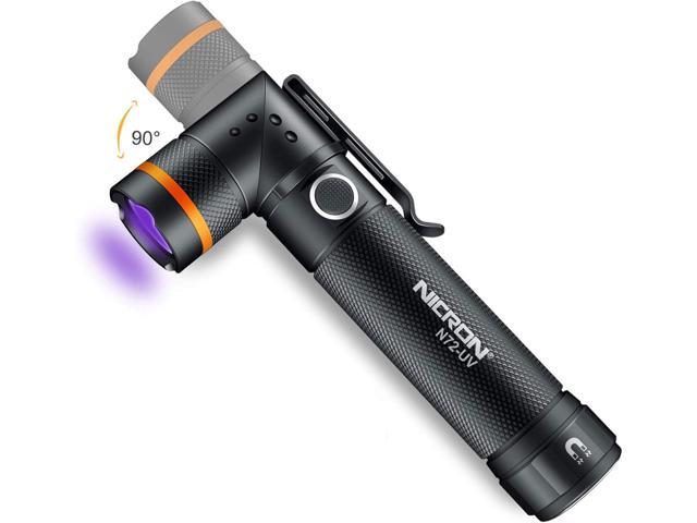 NICRON UV Flashlight, N72-UV 800LM White Light, Freely Switch Between White Light and UV Light Detector for Dog Urine, Wet Stains Bed Bugs,Camping,.