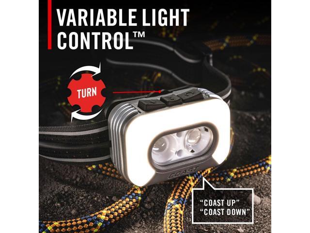 Coast RL35R Voice-Controlled 1100 Lumen Rechargeable LED Headlamp with ARC280 Lighting, 4 color modes, Rear-Facing Safety Signal, Variable Light...
