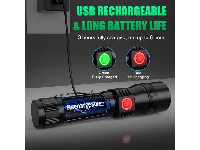 Rechargeable Tactical Flashlight, Magnetic LED Flashlight with COB Work Light, Super Bright 2000 Lumens Flash Light 4 Modes Waterproof Zoomable...