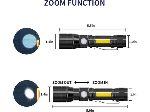 COSOOS 2 Pack UV Flashlight Black Lights, USB Rechargeable UV Light with 7 Modes, IPX 4 Waterproof, Zoomable Pet Urine Detector for Stains, Bed...