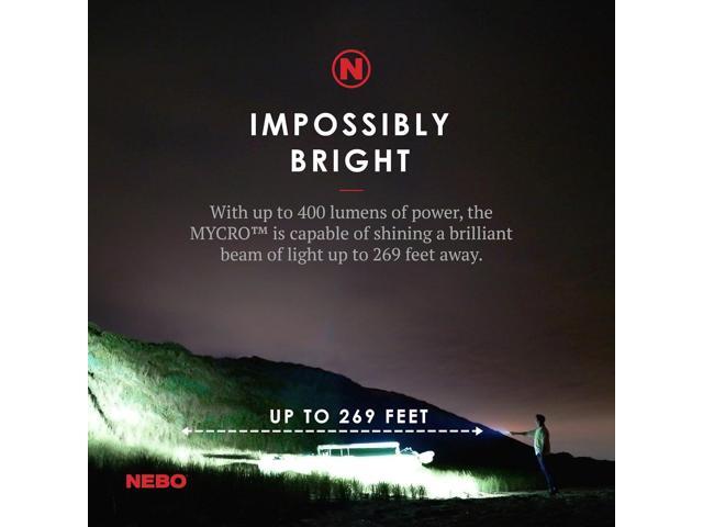 NEBO Mycro Rechargeable LED Keychain Light Key Ring Flashlight Features 6 Light Modes,