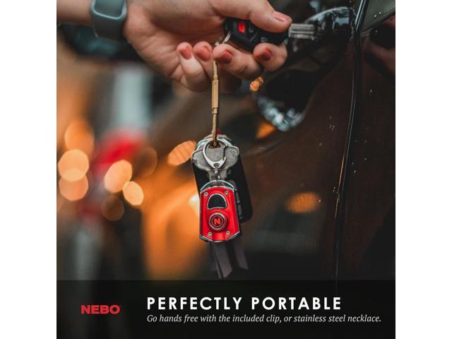 NEBO Mycro Rechargeable LED Keychain Light Key Ring Flashlight Features 6 Light Modes,