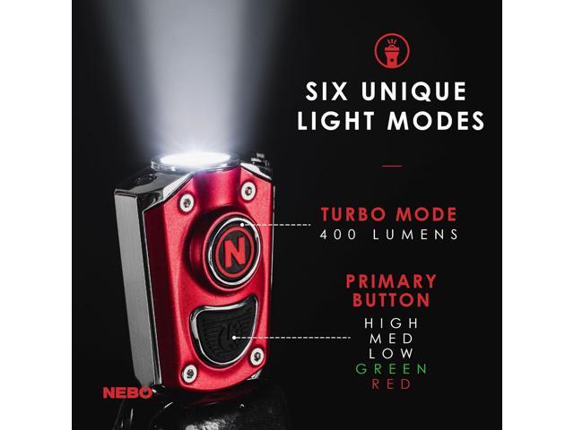 NEBO Mycro Rechargeable LED Keychain Light Key Ring Flashlight Features 6 Light Modes,