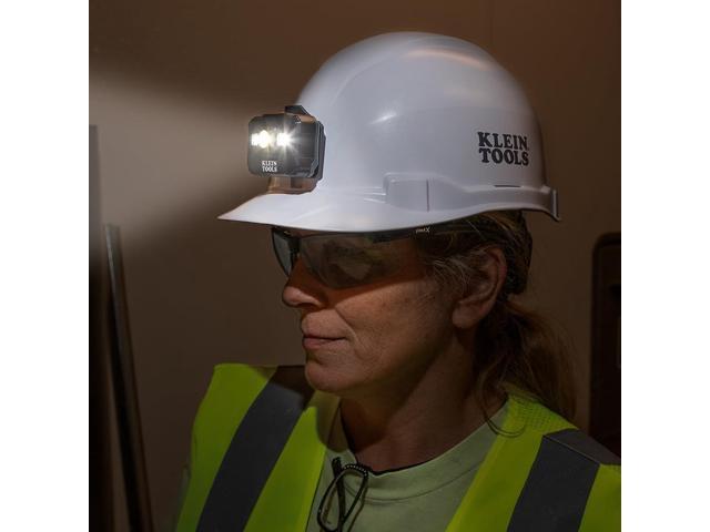 Klein Tools 56062 Rechargeable LED Headlamp / Worklight for Klein Hardhats, 300 Lumens, All-Day Runtime, 3 Modes, for Work and Outdoors