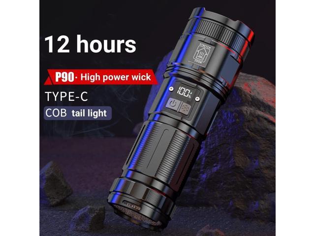 Rechargeable Tactical Flashlights, 120000 Lumens Super Bright Led Flashlights with COB Work Light, High Powered, Powerful Handheld Flashlights for...