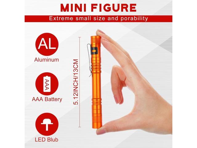 Hortsun 20 Pcs Mini Pen Light Flashlights Pocket Flashlights Pen with Clip Small LED Handheld Slim Torches for Christmas Gift Without Battery (Red,...