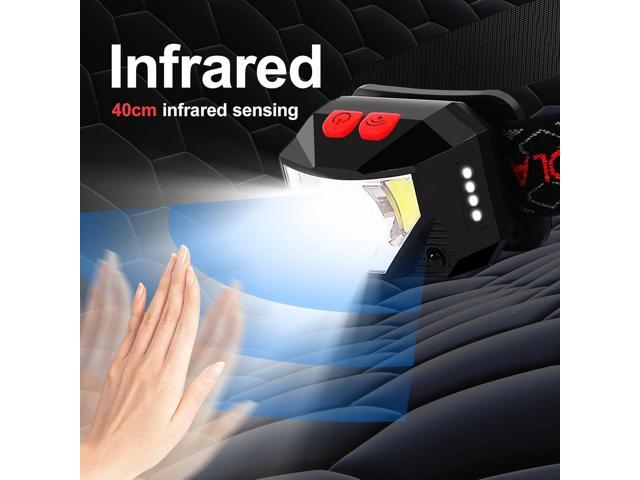 Headlamp Rechargeable 2 Pack, Bright LED Head Lamp Outdoor 1100 Lumen Headlight with White Red Light, Motion Sensor Waterproof 8 Modes Headlamps...