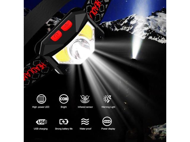 Headlamp Rechargeable 2 Pack, Bright LED Head Lamp Outdoor 1100 Lumen Headlight with White Red Light, Motion Sensor Waterproof 8 Modes Headlamps...