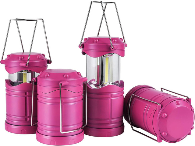 Lichamp LED Camping Lantern, 4 Pack Battery Powered Flashlight for Power Outages, Portable Collapsible Hanging Light Essential for Home, Outdoor,...