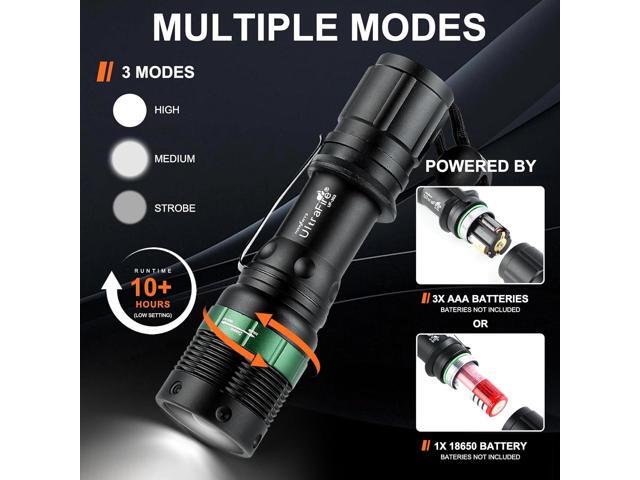 ULTRAFIRE 11-Inch Signal Traffic Wand LED Flashlight with Strobe Mode, Wrist Strap Lanyard, 250 Lumens, Orange Finish