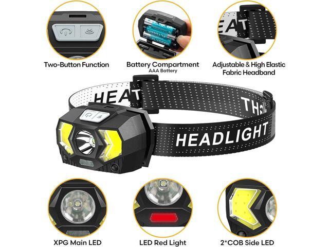 Headlamp 2 Pack,1500 Lumen Bright LED Head Lamp with 7 Modes, Head Lights for Forehead with Red Light, IPX5 Waterproof Head Light for Adults and...