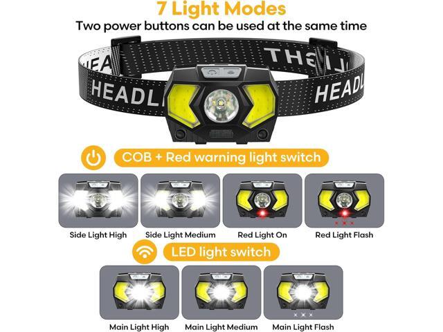 Headlamp 2 Pack,1500 Lumen Bright LED Head Lamp with 7 Modes, Head Lights for Forehead with Red Light, IPX5 Waterproof Head Light for Adults and...